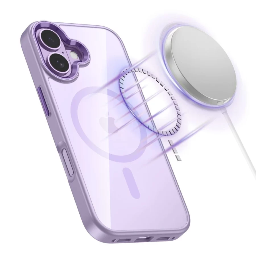 Etui Tech-Protect MagMat MagSafe na iPhone 17 - przezroczysto-fioletowe