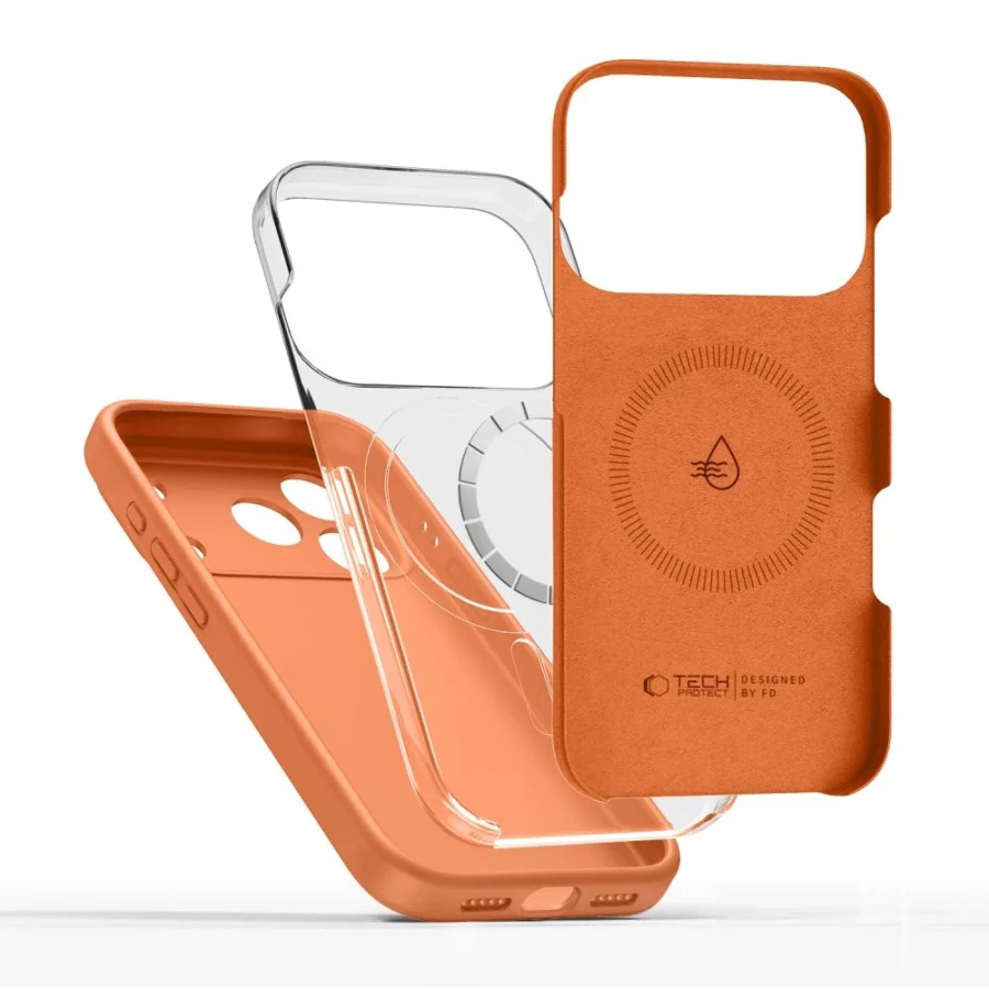 Etui Tech-Protect Silicone MagSafe na iPhone 17 Pro Max - pomarańczowe
