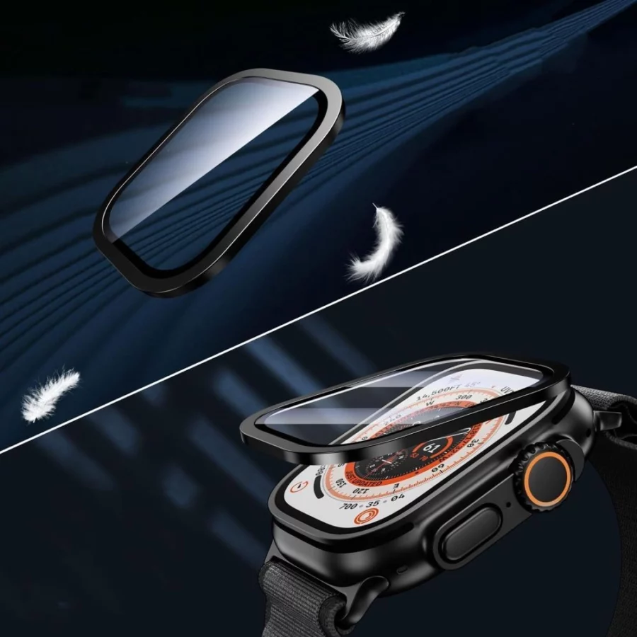 Szkło hartowane Tech-Protect 2-pack na Apple Watch Ultra 49 mm - srebrno-czarne