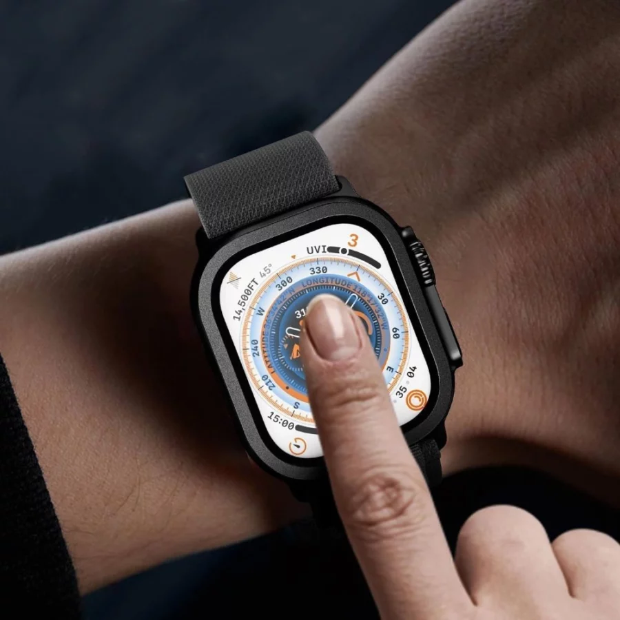 Szkło hartowane Tech-Protect 2-pack na Apple Watch Ultra 49 mm - srebrno-czarne