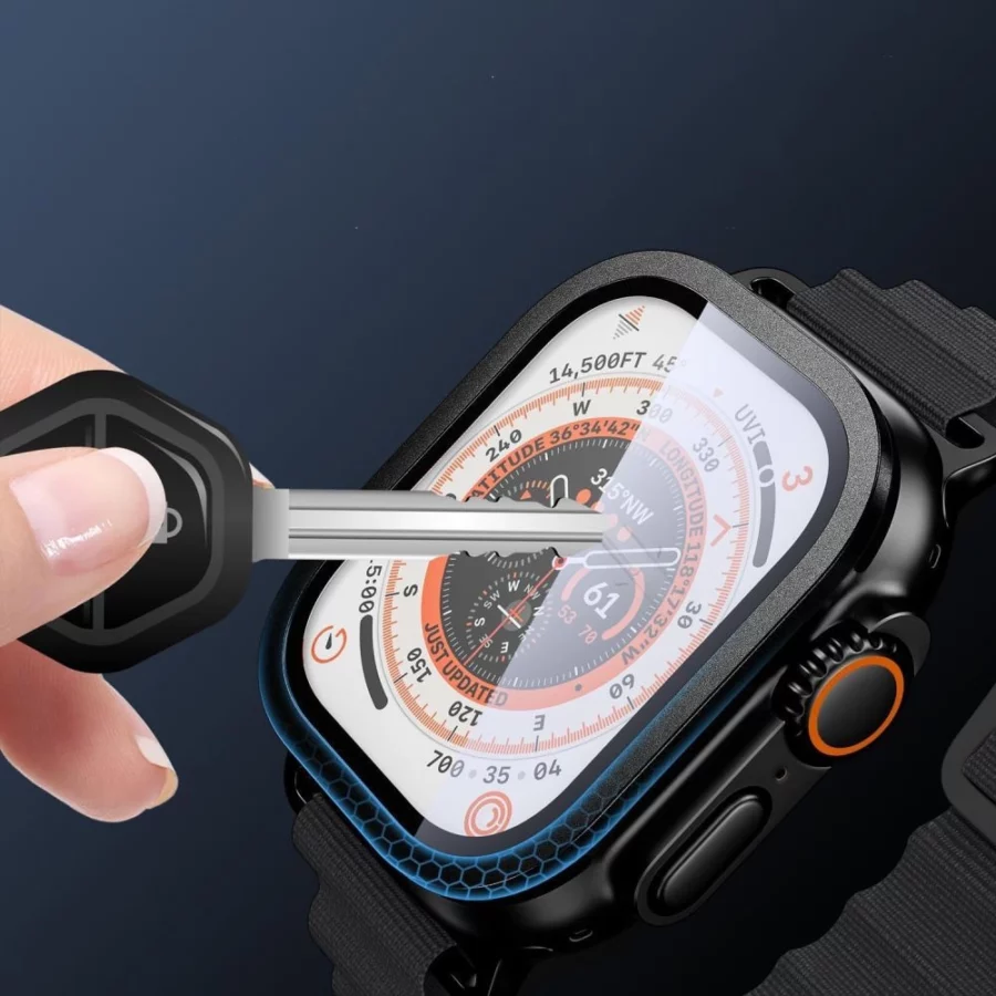 Szkło hartowane Tech-Protect 2-pack na Apple Watch Ultra 49 mm - srebrno-czarne