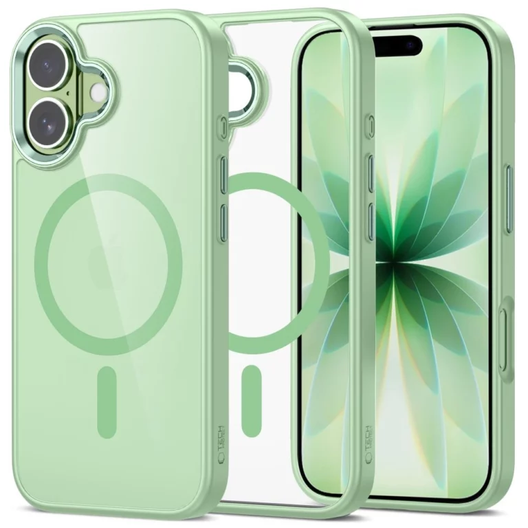 Etui Tech-Protect MagMat MagSafe na iPhone 17 - przezroczysto-zielone