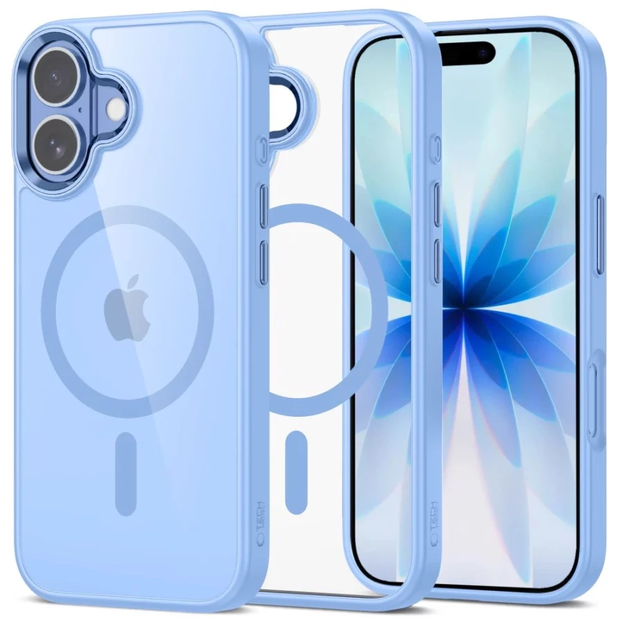 Etui Tech-Protect MagMat MagSafe na iPhone 17 - przezroczysto-niebieskie