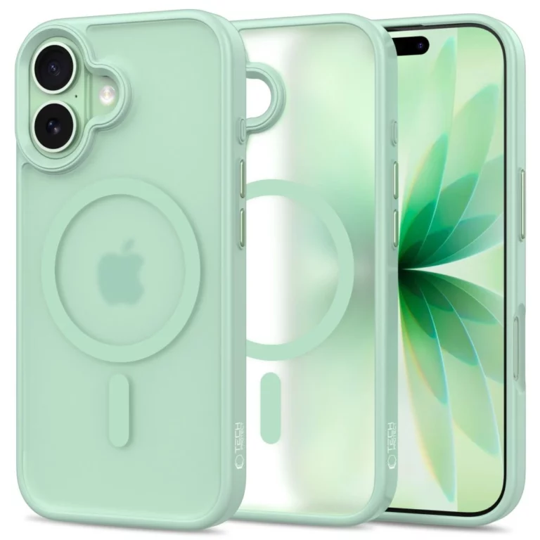 Etui Tech-Protect MagMat MagSafe na iPhone 17 - przezroczysto-zielone