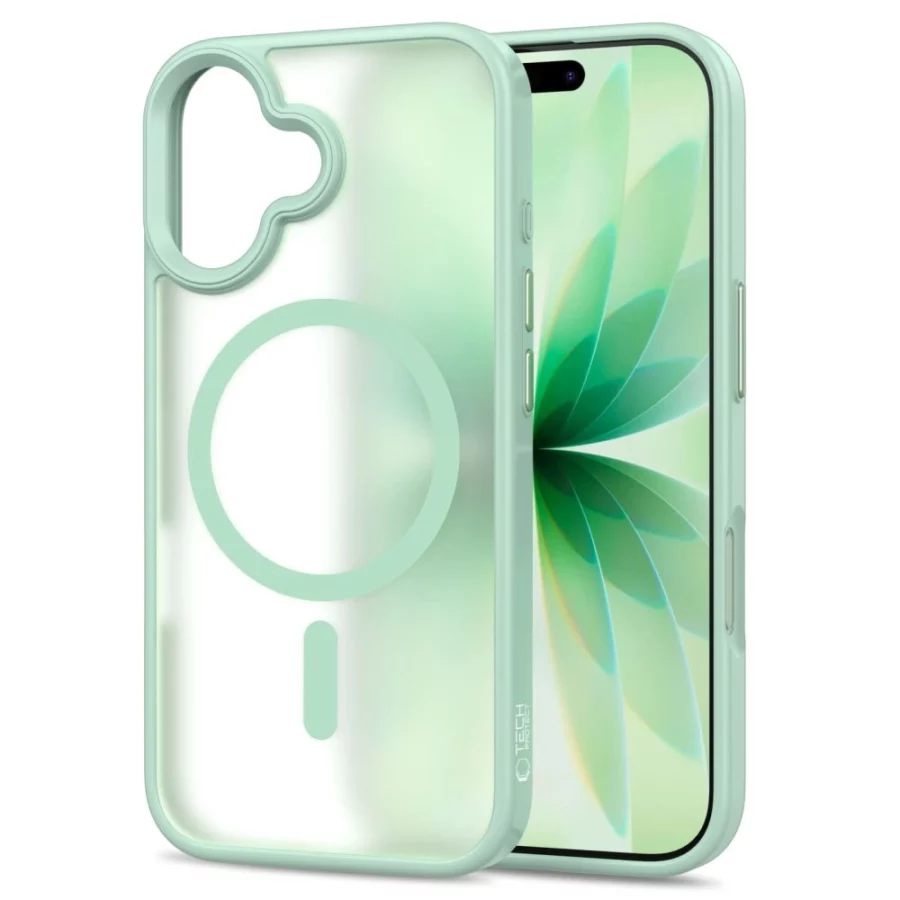 Etui Tech-Protect MagMat MagSafe na iPhone 17 - przezroczysto-zielone