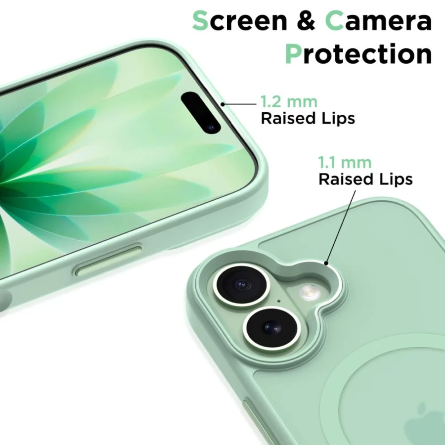 Etui Tech-Protect MagMat MagSafe na iPhone 17 - przezroczysto-zielone