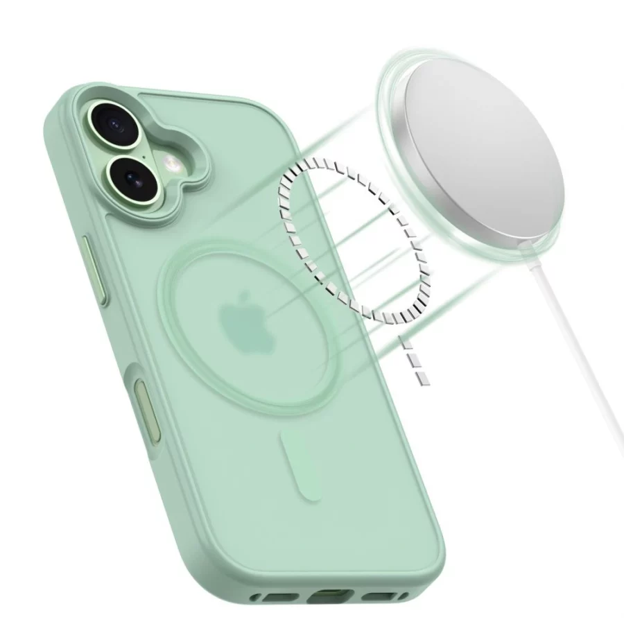 Etui Tech-Protect MagMat MagSafe na iPhone 17 - przezroczysto-zielone