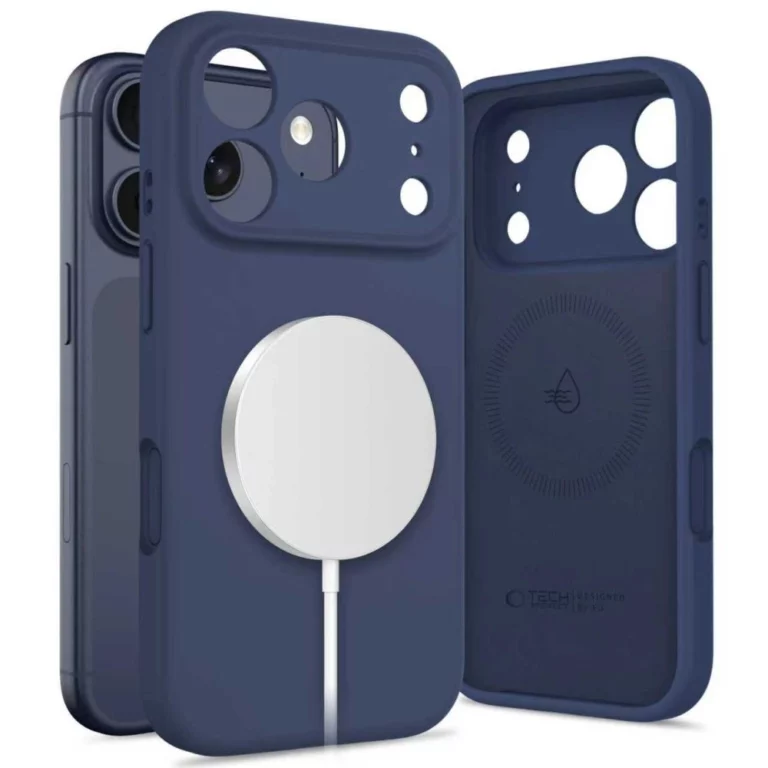 Etui Tech-Protect Silicone MagSafe na iPhone 17 Pro Max - granatowe