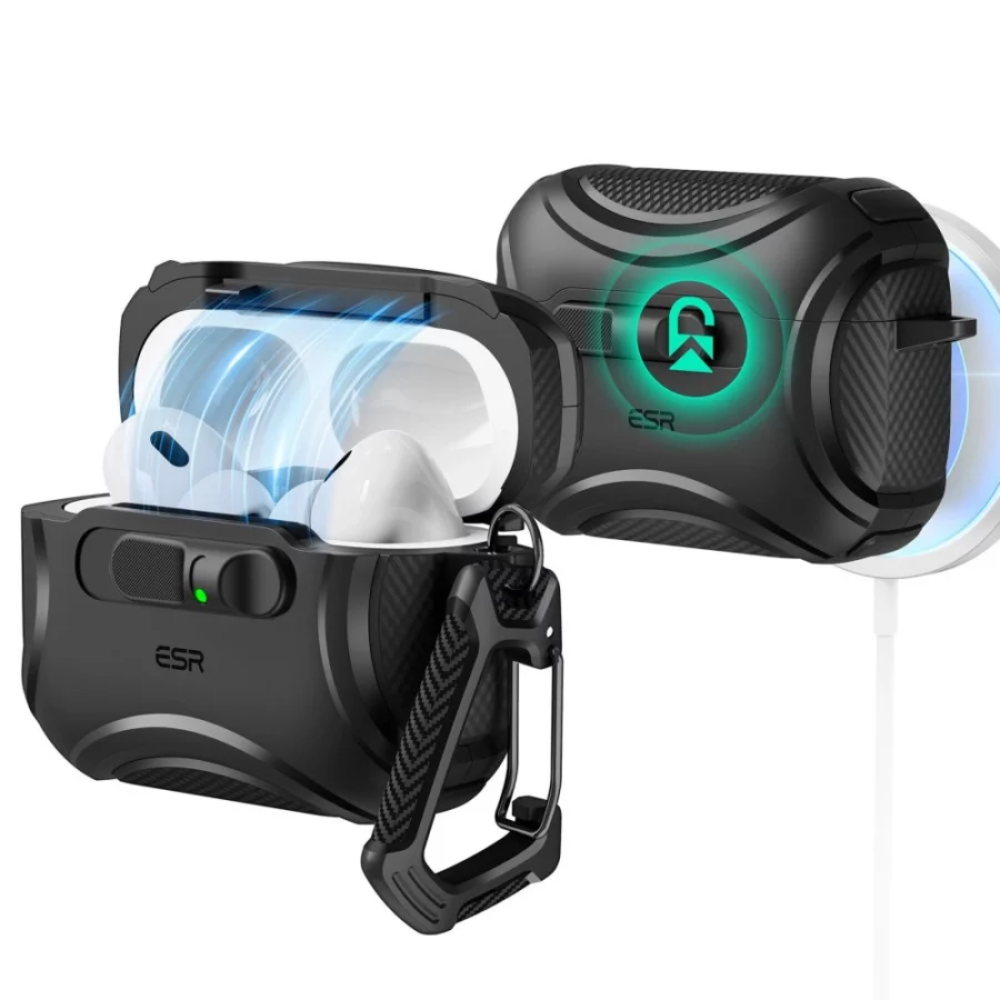 Etui ESR Cyber FlickLock MagSafe na AirPods Pro 3 - czarne