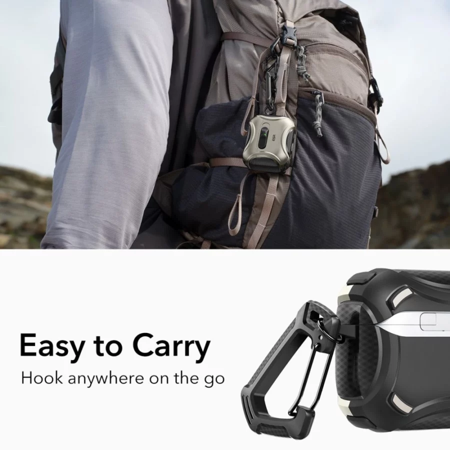 Etui ESR Cyber FlickLock MagSafe na AirPods Pro 3 - srebrne