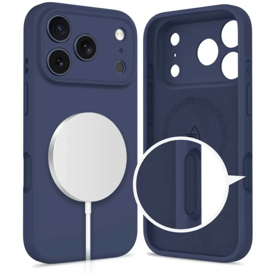 Etui Tech-Protect Silicone MagSafe na iPhone 17 Pro - granatowe