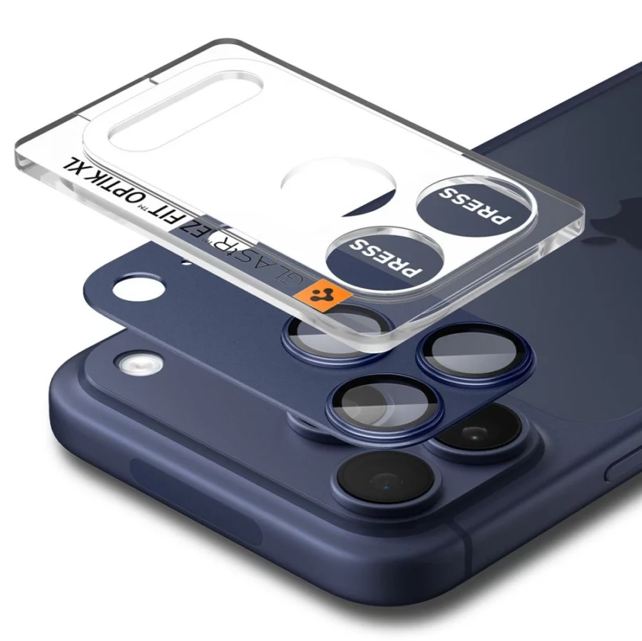 Szkło na obiektyw Spigen Optik Pro XL na iPhone 17 Pro Max - granatowe