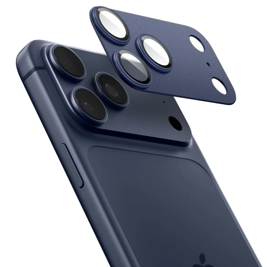 Szkło na obiektyw Spigen Optik Pro XL na iPhone 17 Pro Max - granatowe