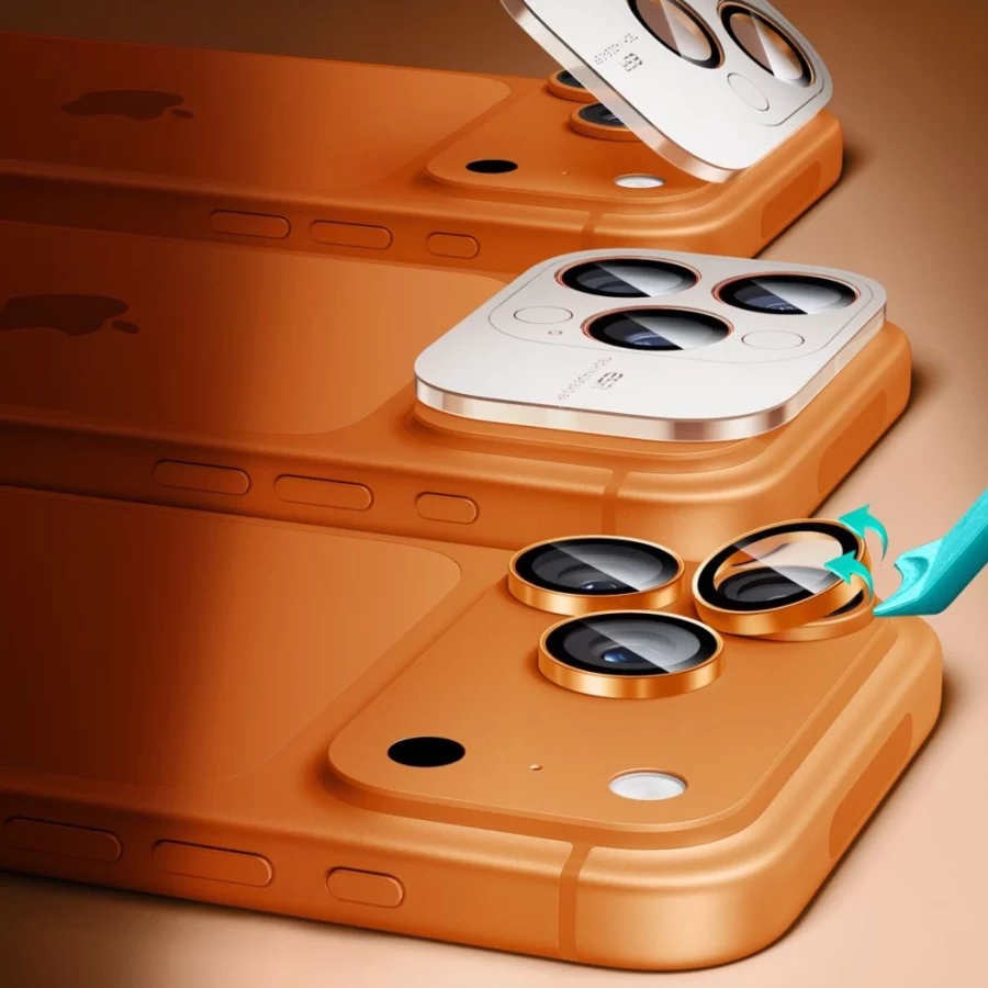 Szkło na obiektyw ESR Armorite na iPhone 17 Pro  / Max / 15 Pro / Max / 16 Pro / Max / 17 Pro / Max - pomarańczowe