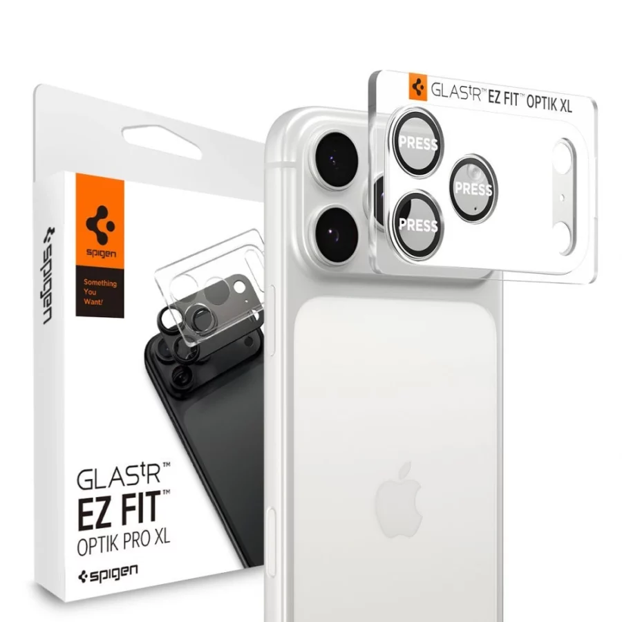 Szkło na obiektyw Spigen Optik Pro XL na iPhone 17 Pro Max - srebrne
