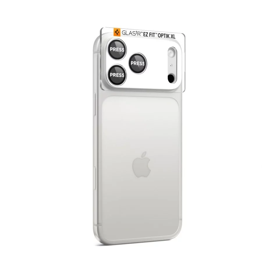 Szkło na obiektyw Spigen Optik Pro XL na iPhone 17 Pro Max - srebrne