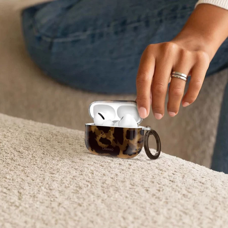 Etui Tech-Protect Lamano na AirPods Pro 3 - czarno-brązowy