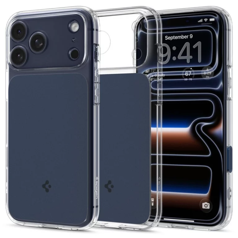 Etui Spigen Thin Fit MagSafe na iPhone 17 Pro - przezroczysto-granatowe