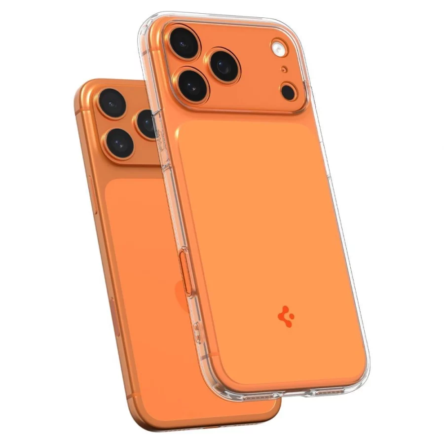Etui Spigen Thin Fit MagSafe na iPhone 17 Pro - przezroczysto-pomarańczowe