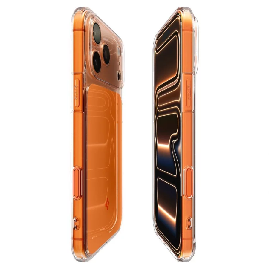 Etui Spigen Thin Fit MagSafe na iPhone 17 Pro - przezroczysto-pomarańczowe
