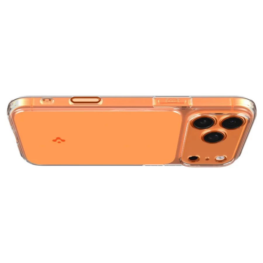Etui Spigen Thin Fit MagSafe na iPhone 17 Pro - przezroczysto-pomarańczowe