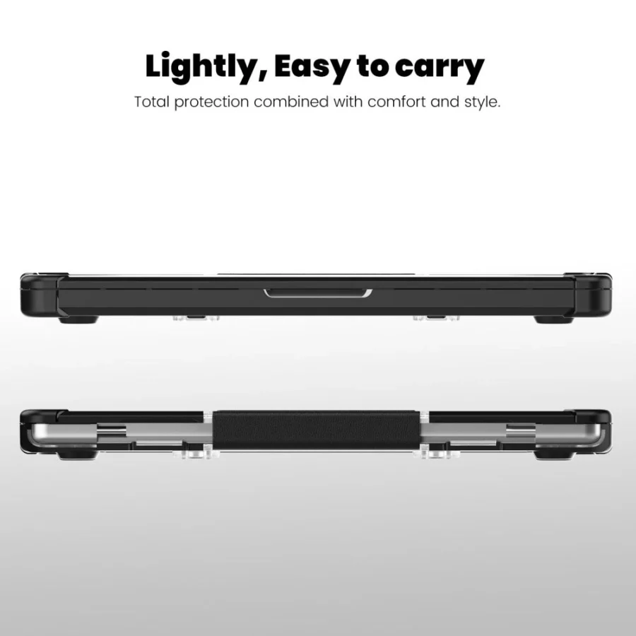 Etui Tech-Protect SmartShell Pro na Macbook Pro 14 M1 / M2 / M3 / M4 / M5 2021-2025 - czarno-przezroczyste
