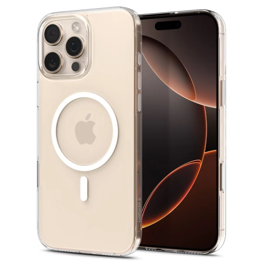 Etui Spigen Thin Fit MagSafe na iPhone 16 Pro - przezroczysto-białe
