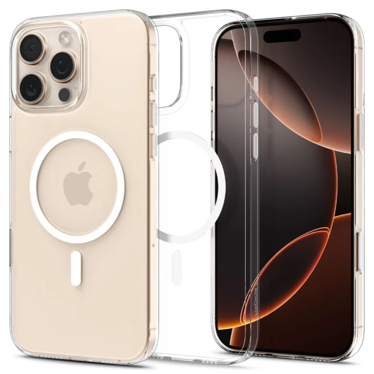 Etui Spigen Thin Fit MagSafe na iPhone 16 Pro Max - przezroczysto-białe