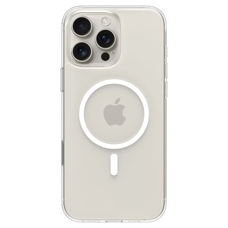 Etui Spigen Thin Fit MagSafe na iPhone 16 Pro Max - przezroczysto-białe