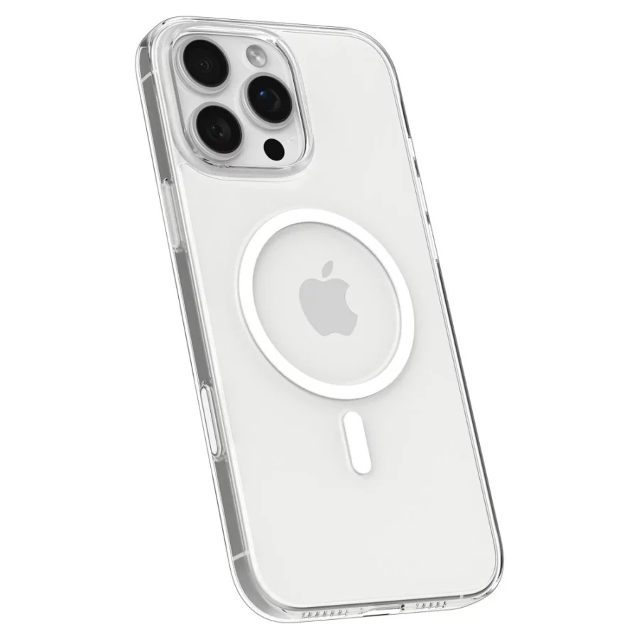Etui Spigen Thin Fit MagSafe na iPhone 16 Pro Max - przezroczysto-białe