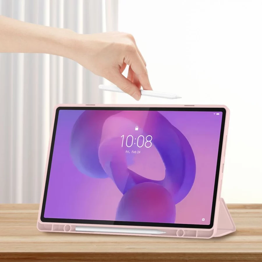 Etui TechProtect SmartCase Pen na Lenovo Idea Tab Plus 12.1 TB-361 - różowe