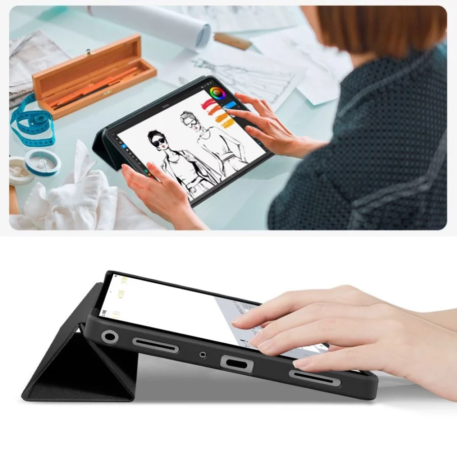 Etui TechProtect SmartCase na Samsung Galaxy Tab A9+ / A11+ Plus 11.0 X210 / X215 / X216 / X230 / X235 / X236 - czarne