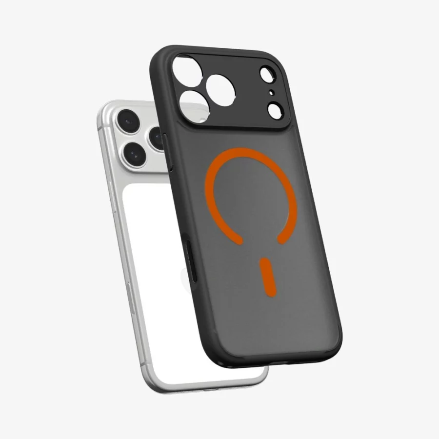 Etui Spigen Ultra Hybrid MagSafe na iPhone 17 Pro Max - czarno-pomarańczowy
