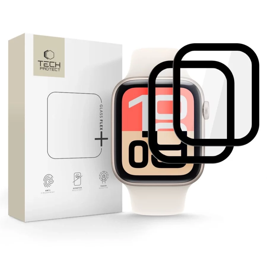 Szkło Tech-Protect Glass Flex+ 2-pack na Apple Watch 40 mm - czarne