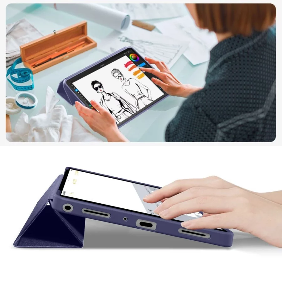 Etui TechProtect SmartCase na Samsung Galaxy Tab A9+ / A11+ Plus 11.0 X210 / X215 / X216 / X230 / X235 / X236 - granatowe