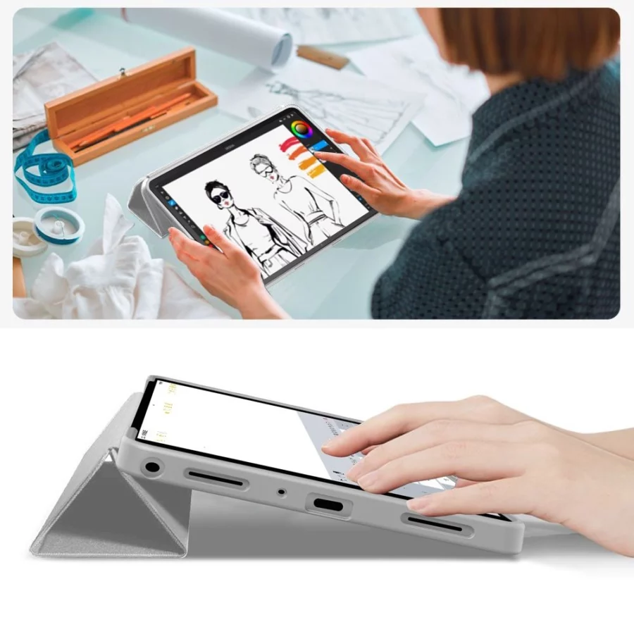 Etui TechProtect SmartCase na Samsung Galaxy Tab A9+ / A11+ Plus 11.0 X210 / X215 / X216 / X230 / X235 / X236 - szare