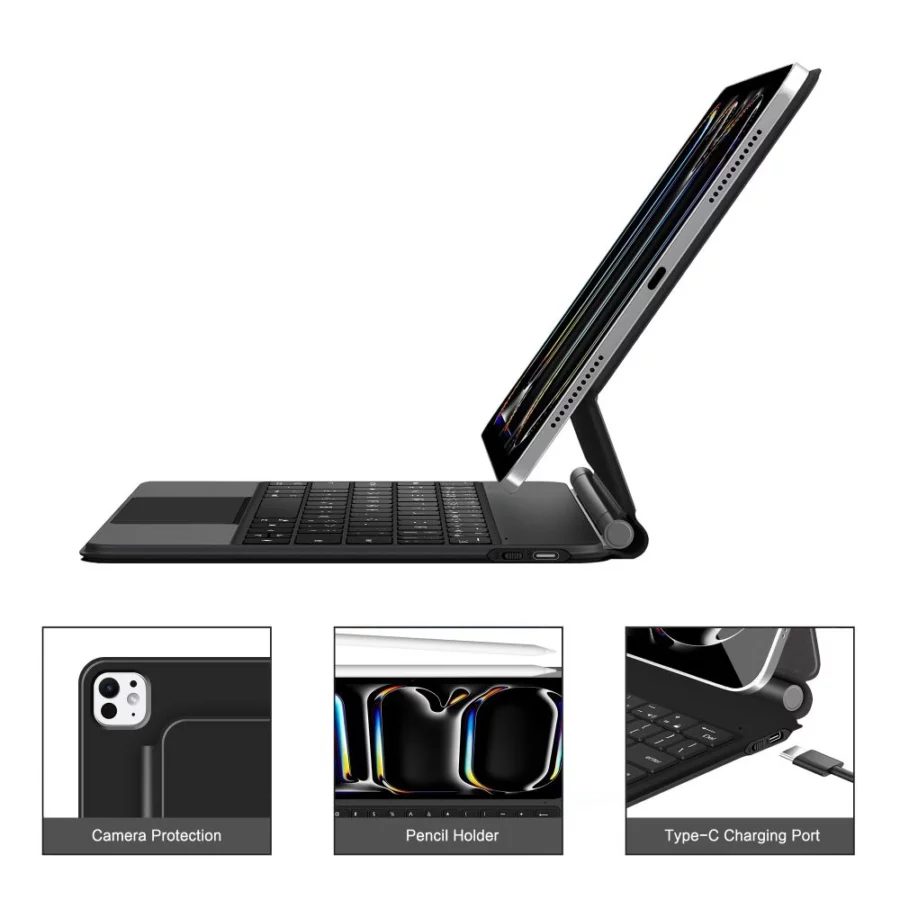 Etui Tech-Protect SmartCase Magnetic na iPad Pro 11” 5 / 6 2024-2025 - czarne