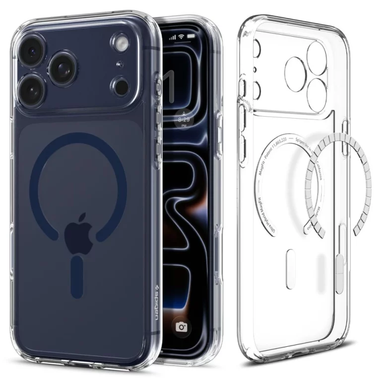 Etui Spigen Ultra Hybrid MagSafe na iPhone 17 Pro - przezroczysto-granatowe