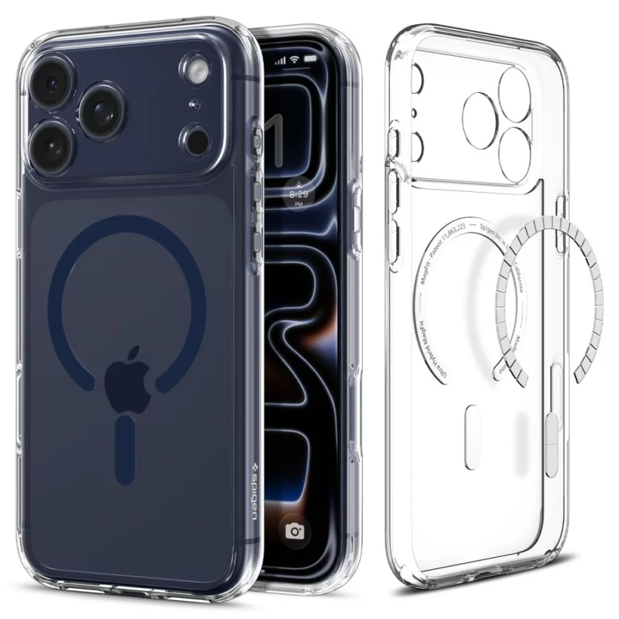 Etui Spigen Ultra Hybrid MagSafe na iPhone 17 Pro - przezroczysto-granatowe