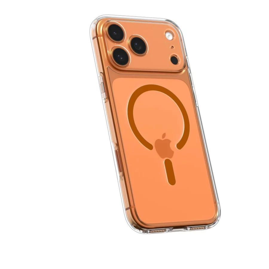 Etui Spigen Ultra Hybrid MagSafe na iPhone 17 Pro Max - przezroczysto-pomarańczowe