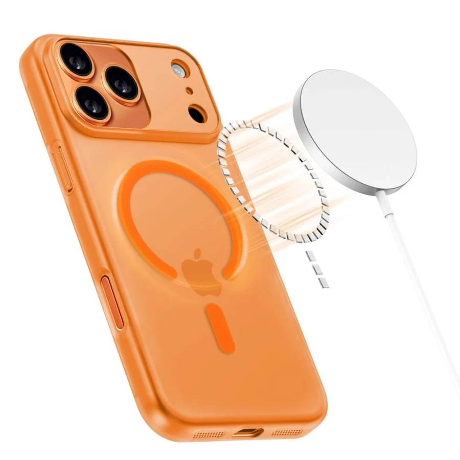Etui Tech-Protect Magslim MagSafe na iPhone 17 Pro - pomarańczowe