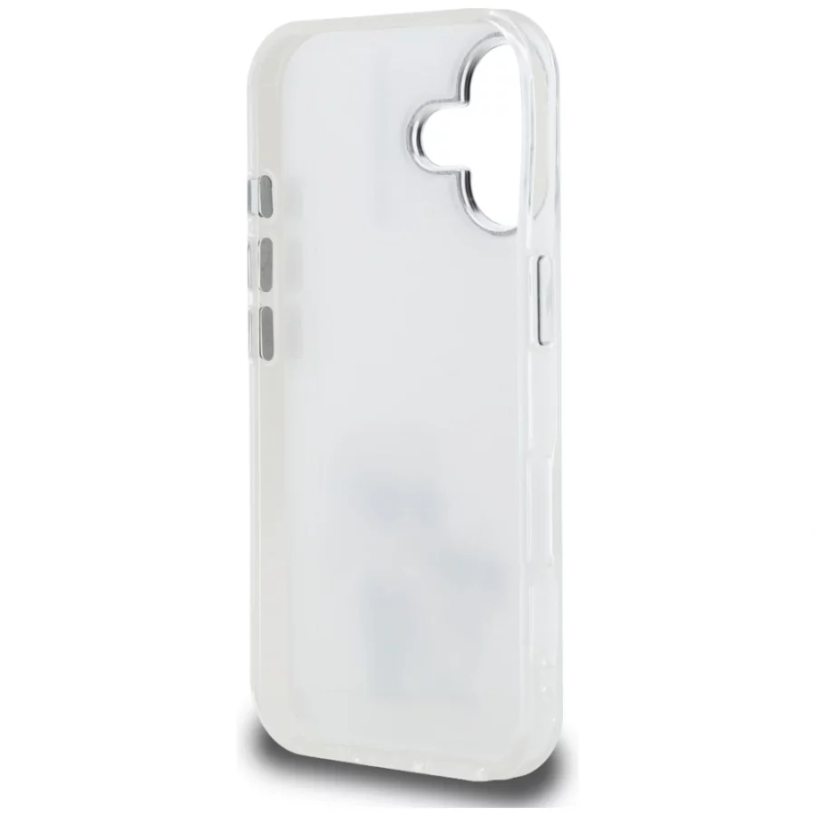 Etui Karl Lagerfeld IML Aquarelle Karl & Choupette & Logo na iPhone 16 - białe
