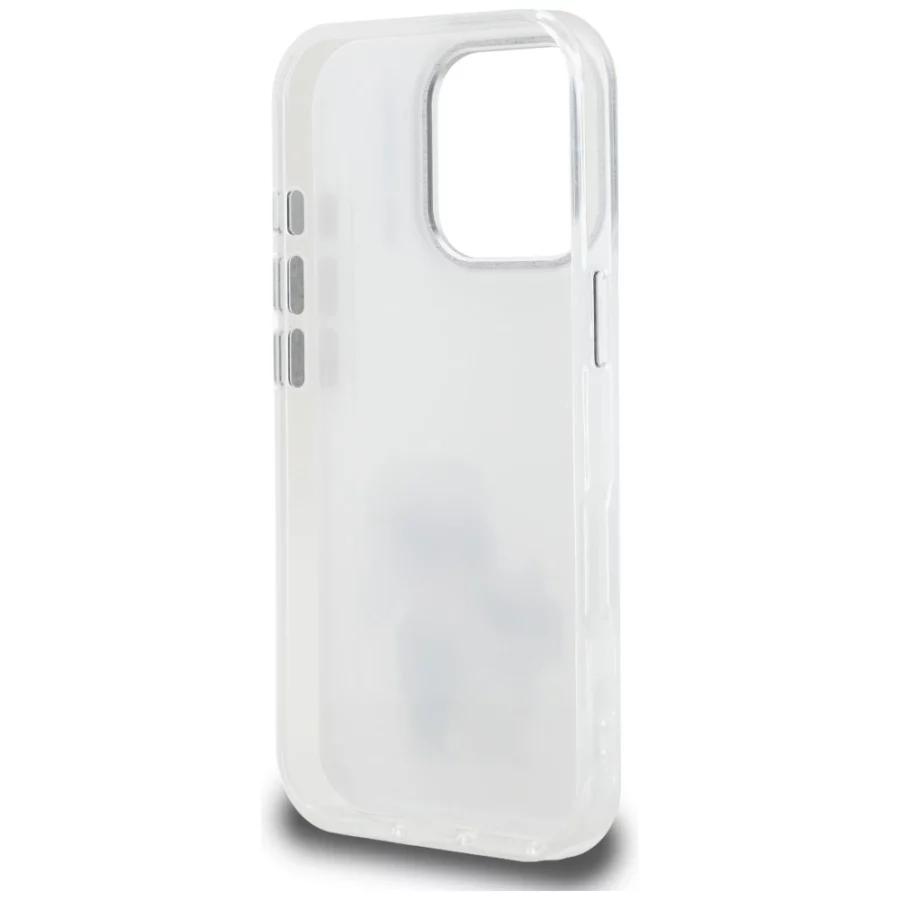 Etui Karl Lagerfeld IML Aquarelle Karl & Choupette & Logo na iPhone 16 Pro - białe