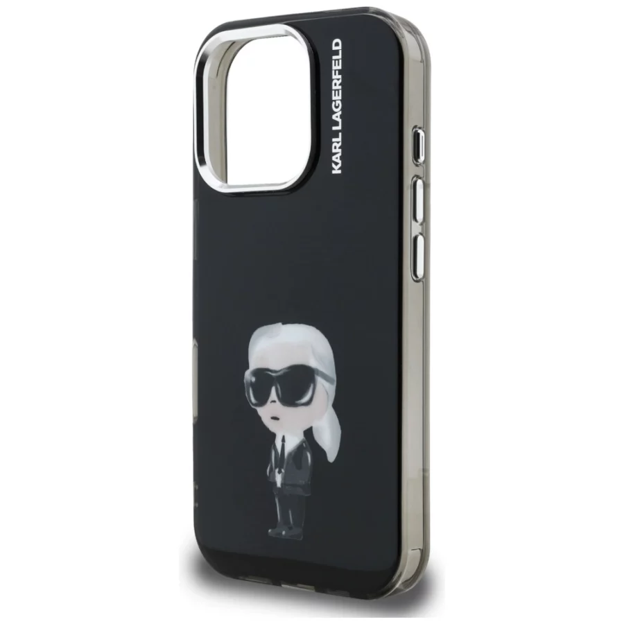 Etui Karl Lagerfeld IML Aquarelle Karl & Logo na iPhone 16 Pro - czarne