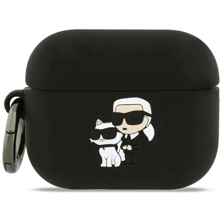 Etui Karl Lagerfeld Silicone Karl & Chaupette Head 3D na AirPods Pro 3 - czarne