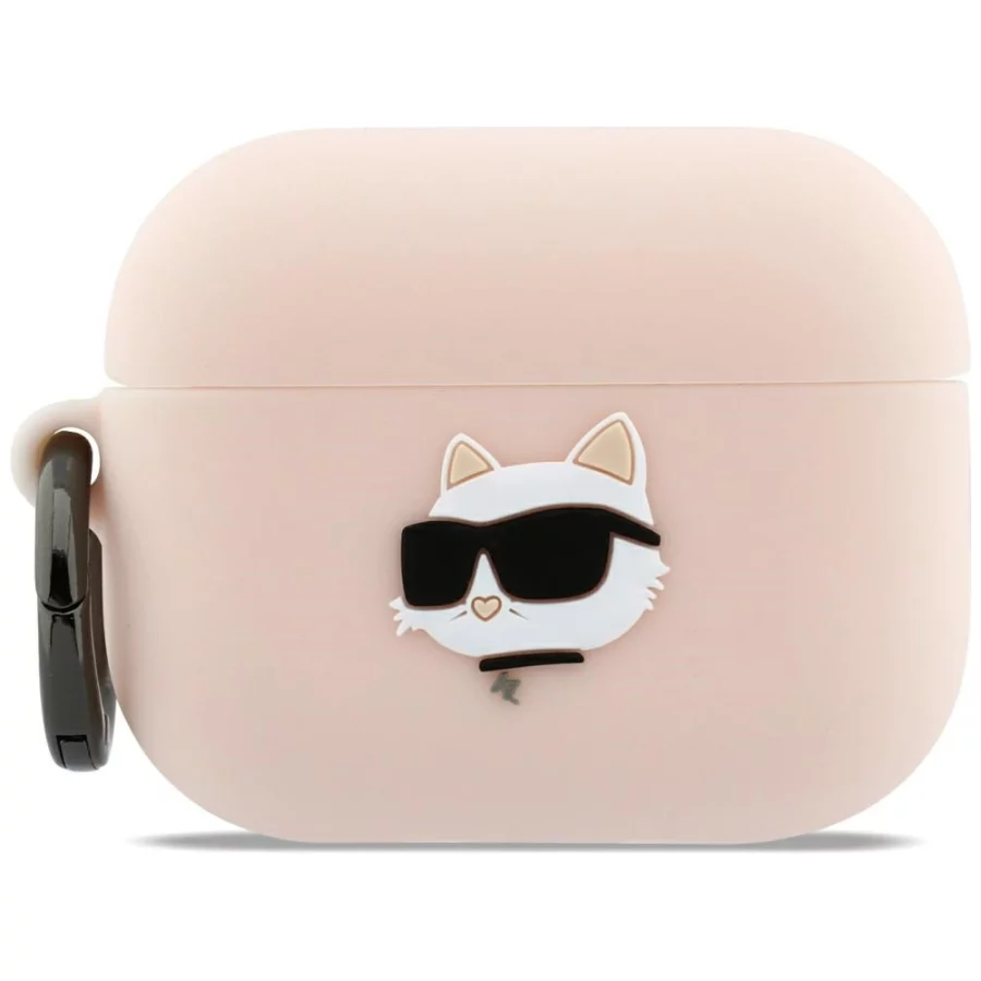Etui Karl Lagerfeld Silicone Chaupette Head 3D na AirPods Pro 3 - różowe