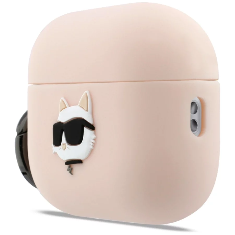 Etui Karl Lagerfeld Silicone Chaupette Head 3D na AirPods Pro 3 - różowe