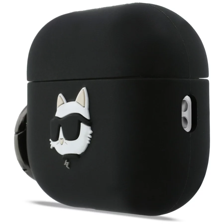 Etui Karl Lagerfeld Silicone Choupette Head 3D na AirPods Pro 3 - czarne