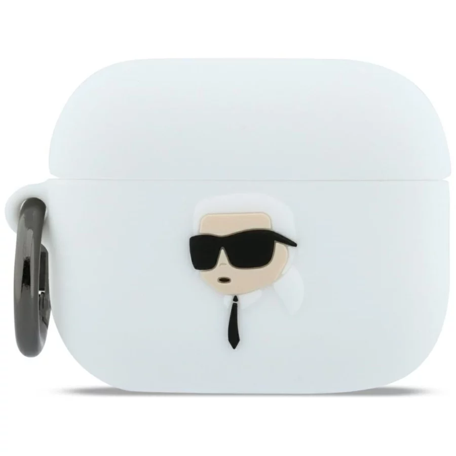 Etui Karl Lagerfeld Silicone Karl Head 3D na AirPods Pro 3 - białe