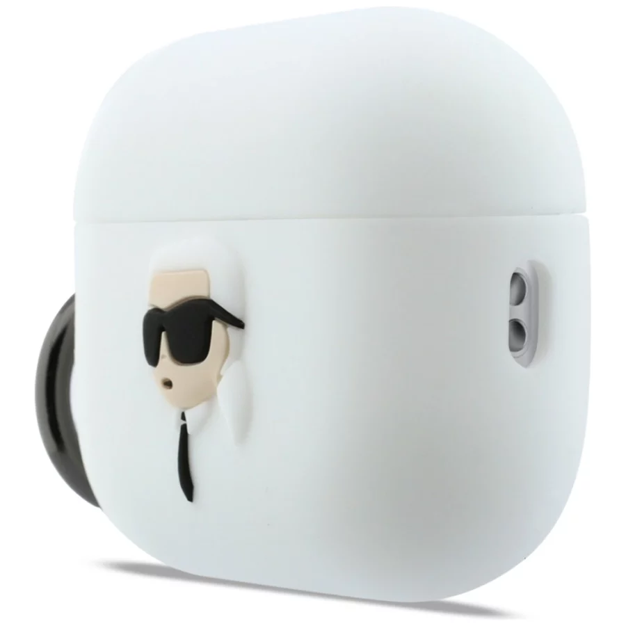 Etui Karl Lagerfeld Silicone Karl Head 3D na AirPods Pro 3 - białe